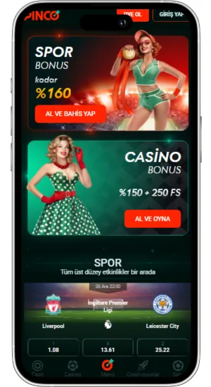 Safari üzerinden Pinco sitesine gidin